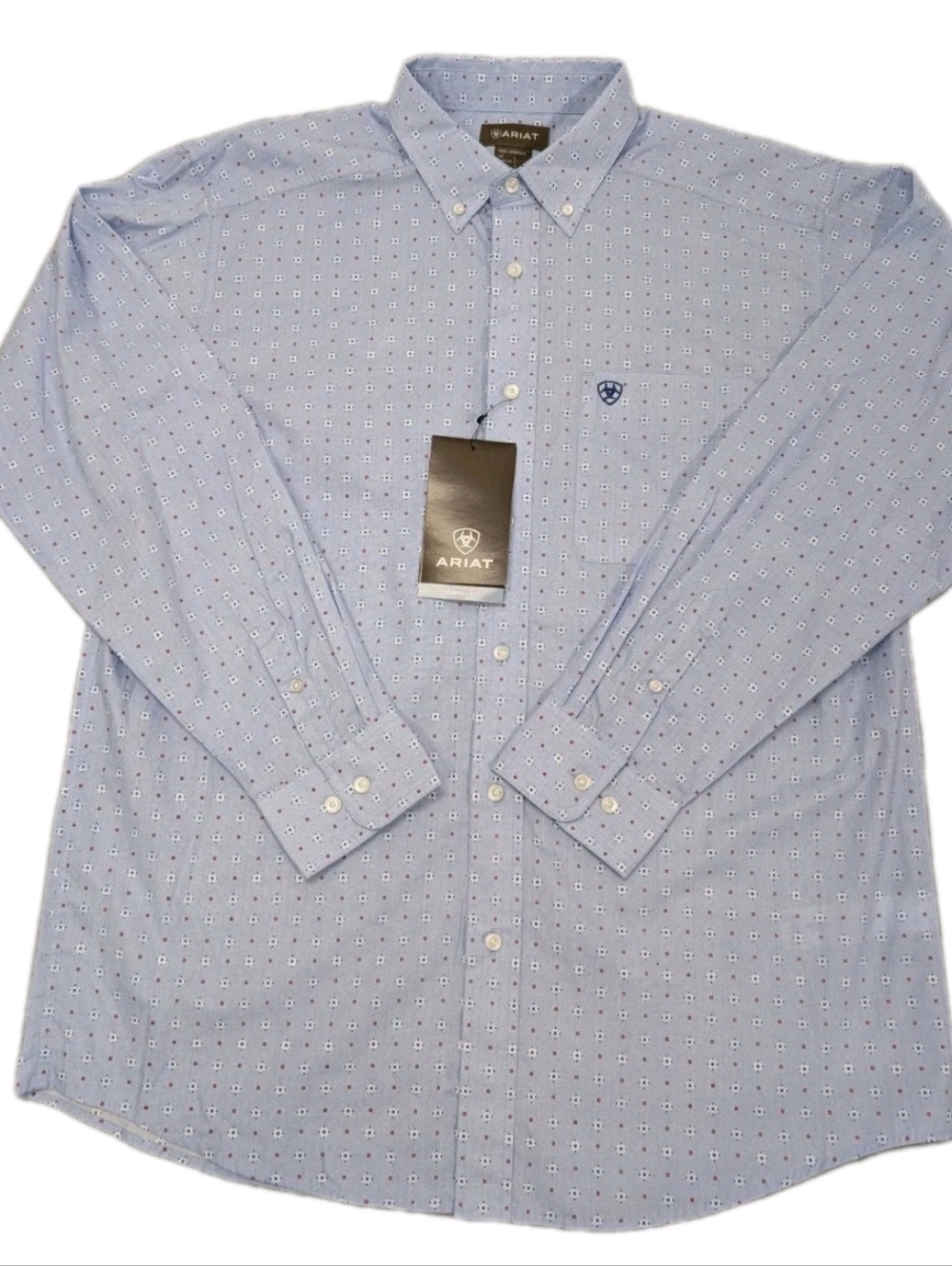 Ariat Penley L/S Shirt Men's Large Blue NWT 100% Cotton